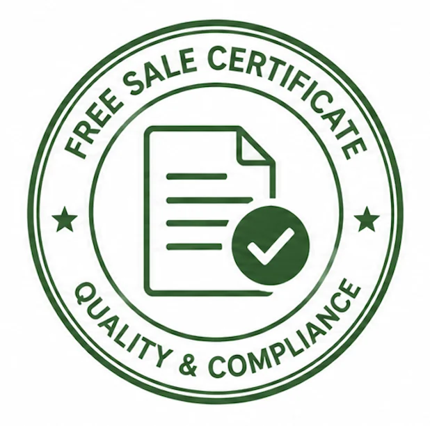 Free Sale Certificate quality and compliance badge